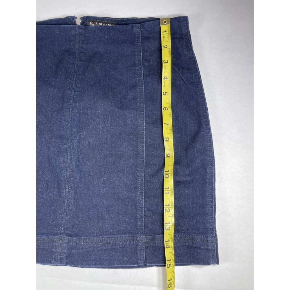 TINSELTOWN Juniors' Y2K Blue Denim Mini Skirt SZ 7 - Picture 7 of 7